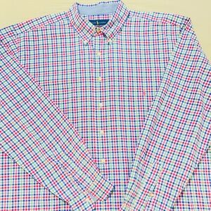 Polo Ralph Lauren Men's Colorful Checkered Shirt Size XXL  100% Cotton Stretch